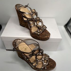 Christian Louboutin Metallic Wedges